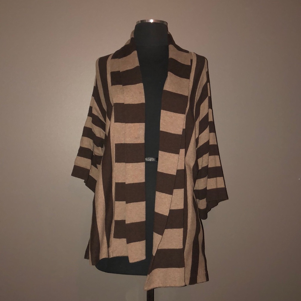 Brown and Tan striped cardigan